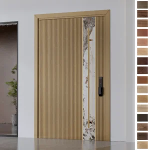 Entry Door with elegant timber pivot design for bespoke homes.