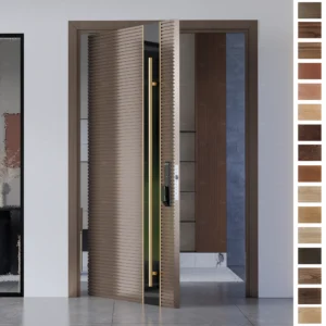 Entry Door with American style and wooden pivot design.