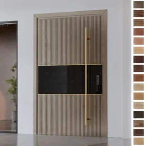 Entry Door in French style with luxury solid wood and German security design.