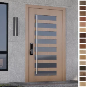 Entry Door solution for villas—engineered wooden design with multiple glazing.