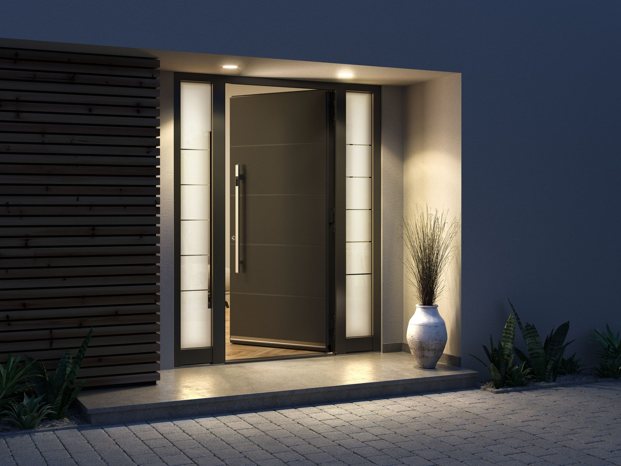 Weather-Resistant Cast Aluminum Door Showcasing Premium Craftsmanship for Outdoor Use.