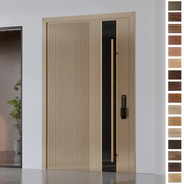 Entry Door Luxury Oak Timber for Villa and House Main Gate