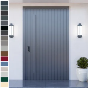 Entry Door made with hurricane-tested aluminum and modern pivot design.