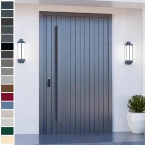 Entry Door with elegant cast aluminum frame.