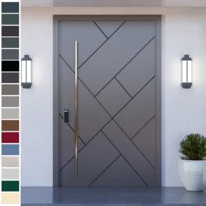 Entry Door crafted for Canadian villas with smart lock.