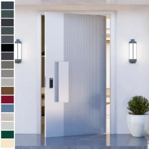 Entry Door built with cast aluminum and modern pivot design.